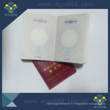 Passeport de sécurité avec filigrane et impression papier UV en Chine